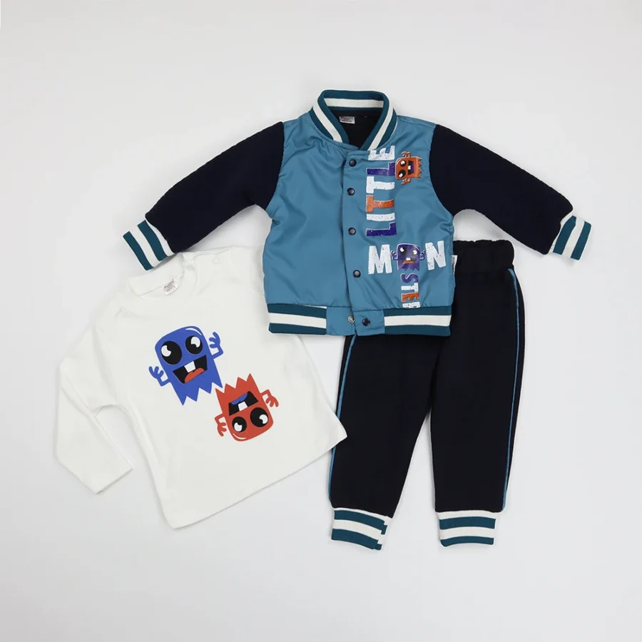 Set bebe trei piese little monster