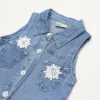 Rochie de jeans cu floricele