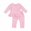 Set fetite din două piese cu floricele roz-1
