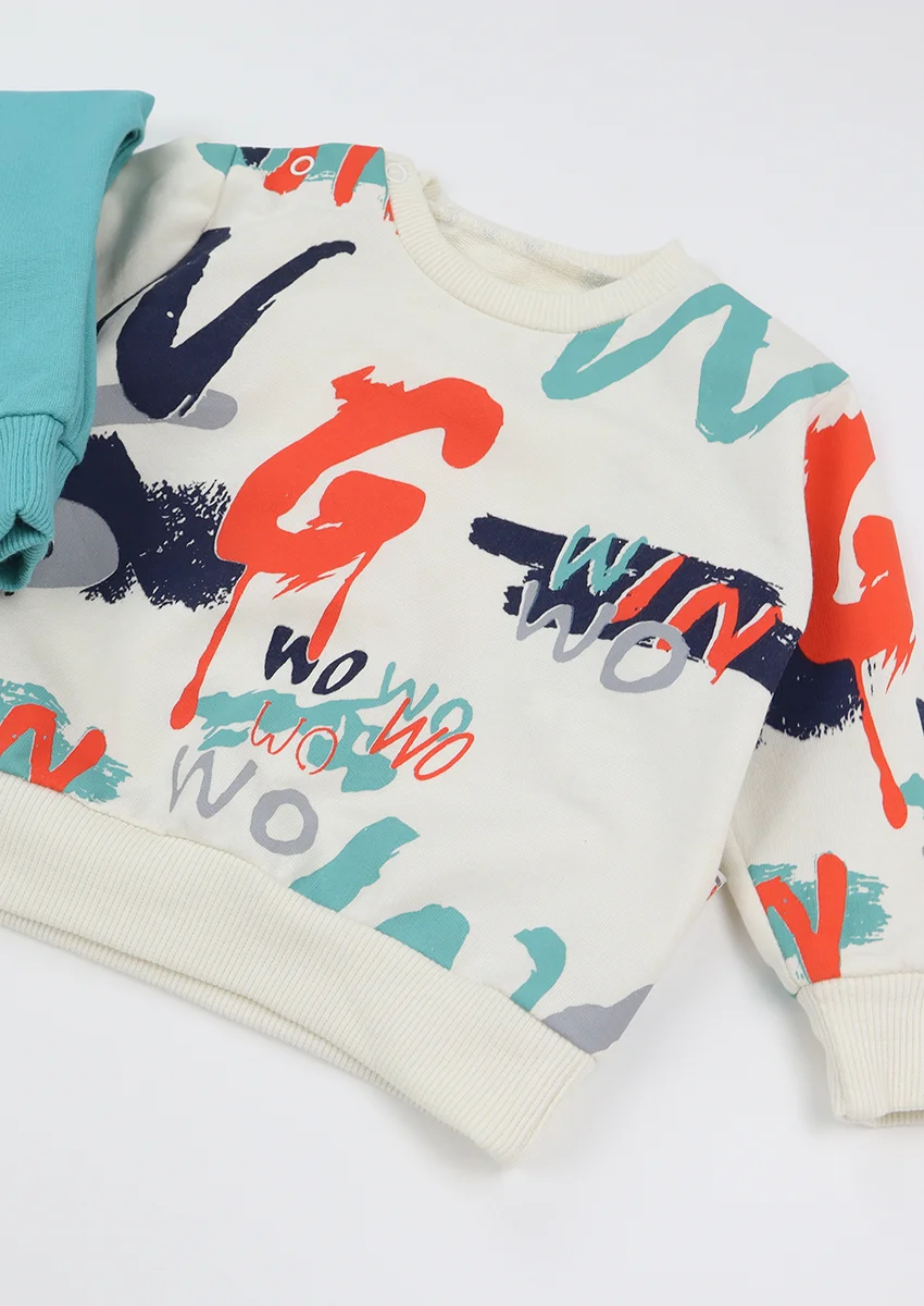 compleu-beietie-cu-imprimeu-6-9-12-18-24-luni-3 Set din două piese BabyGo!