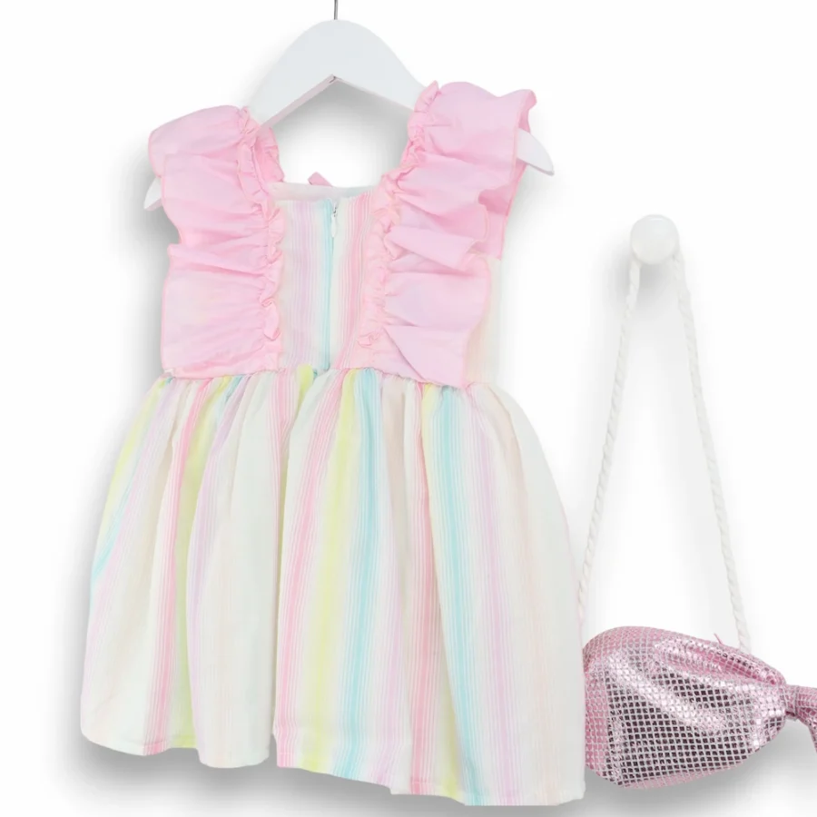 Rochie Curcubeu cu volanase