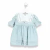 Rochie din bumbac cu flori brodate si dantela