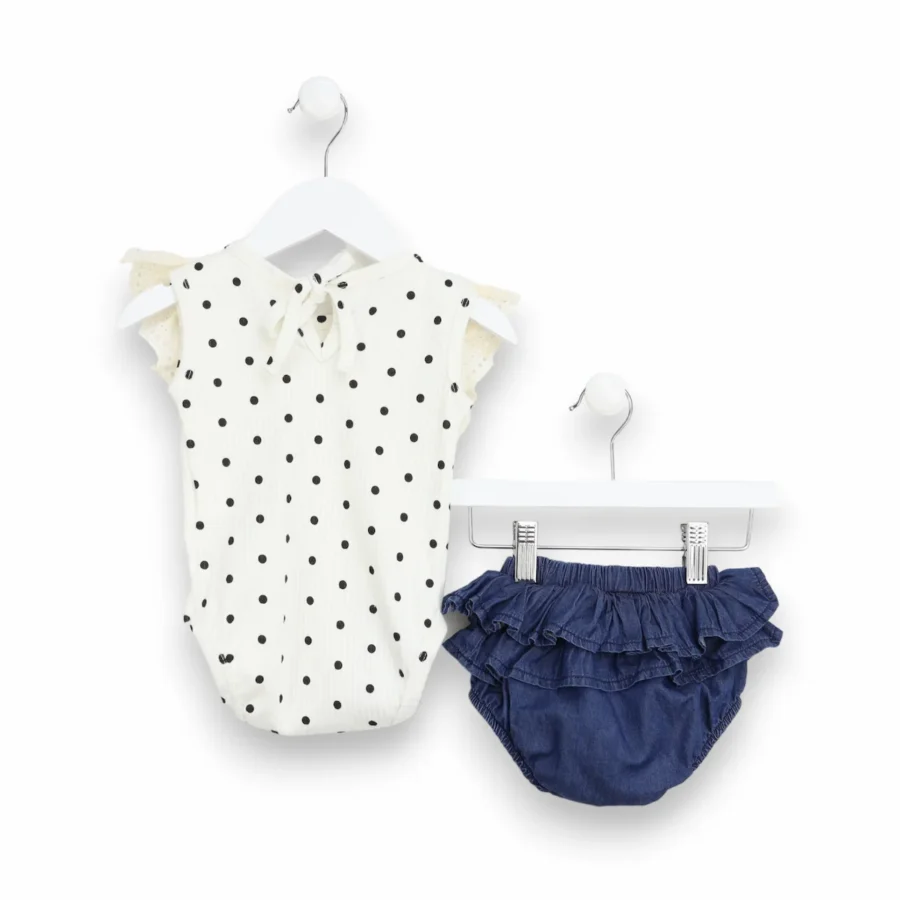 Set din doua piese body si pantalon de blugi Set din doua piese body si pantalon de blugi