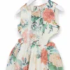Rochie fara maneci cu motive florale