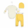 Set din trei piese din bumbac cu body