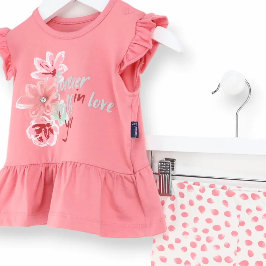 Compleu fetite cu tricou si colanti cu motive
