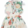 Rochie fara maneci cu motive florale