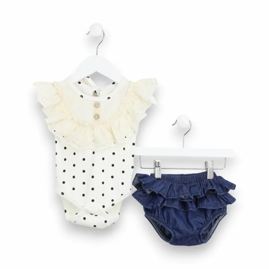 Set din doua piese body si pantalon de blugi Set din doua piese body si pantalon de blugi