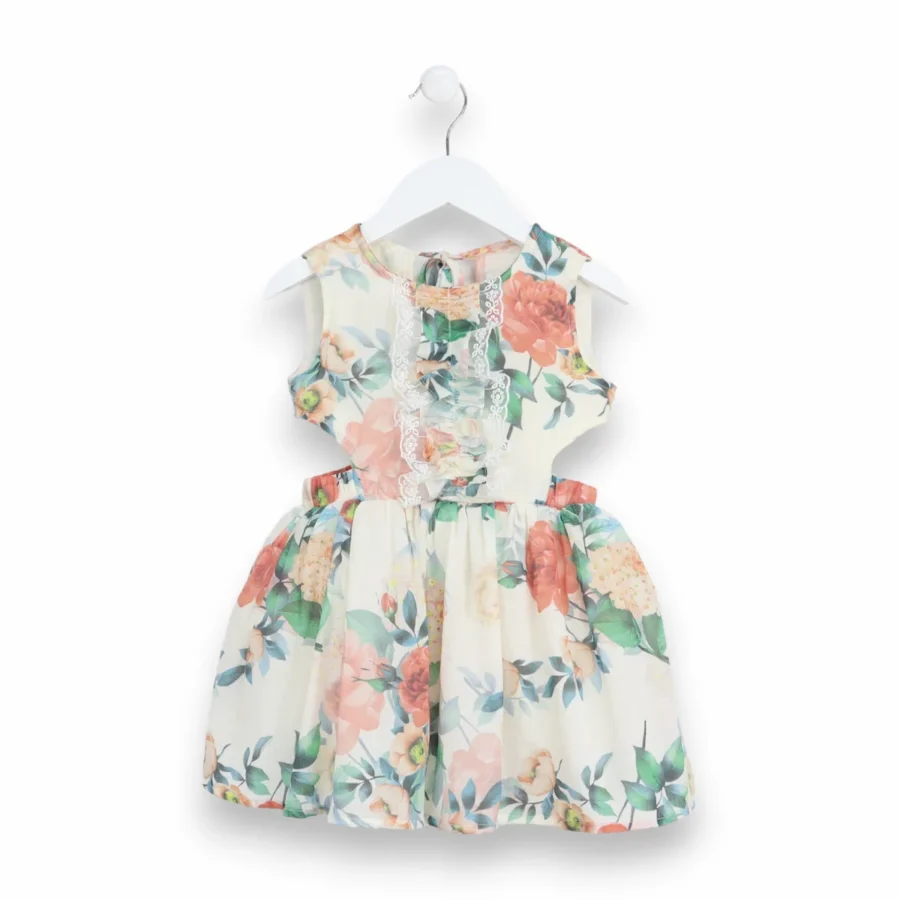 Rochie fara maneci cu motive florale