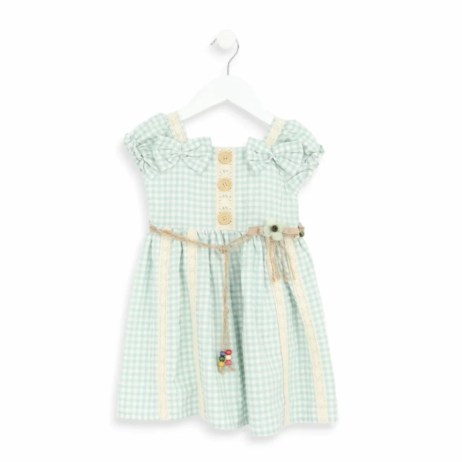 rochie-fetite-verde-cu-nasturi-si-fundita