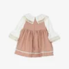 rochie-fetite-cu-guler-maneci-bufante-maro-1