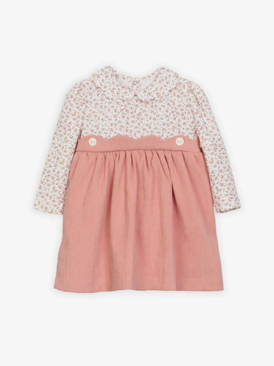 rochie-fetite-roz-floricele